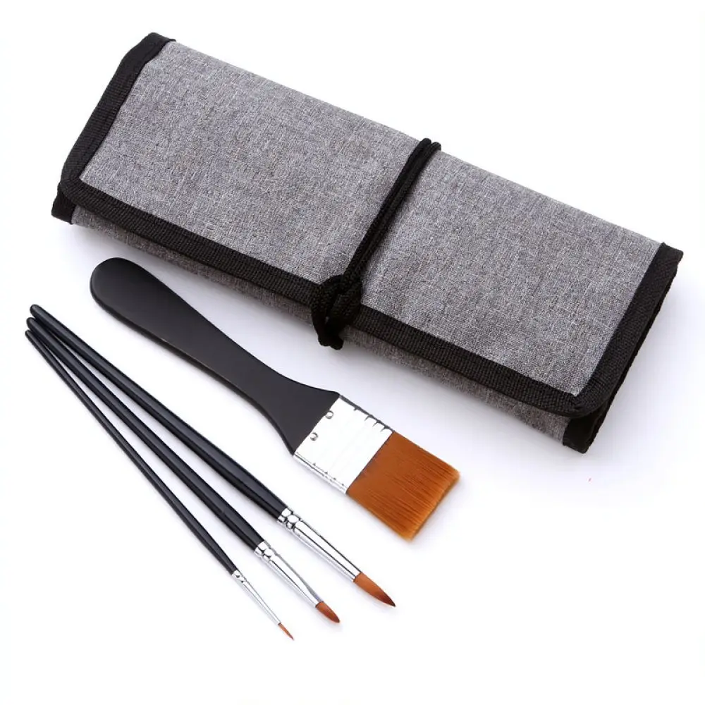 Painting Brushes Set For For BOMEIJIA Nylon Bristle Art Supplies Wooden Handle Drawing Tools For Watercolor Gouache Canvas Pouch