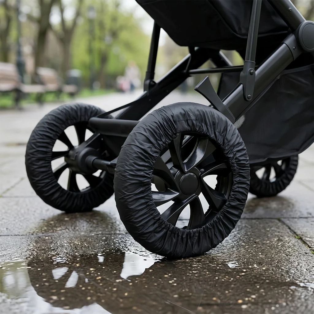 Universal Baby Stroller Wheel Dust Covers Tire Protectors for Umbrella Strollers High Elasticity Wheel Bearings Extend Tire Life