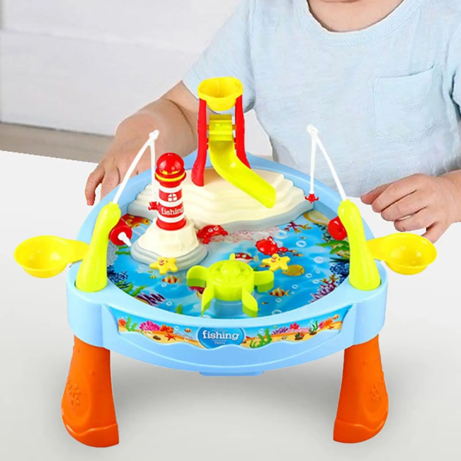 Brinquedos de mesa de água Brinquedos ao ar livre de verão com música e luzes circulando de água