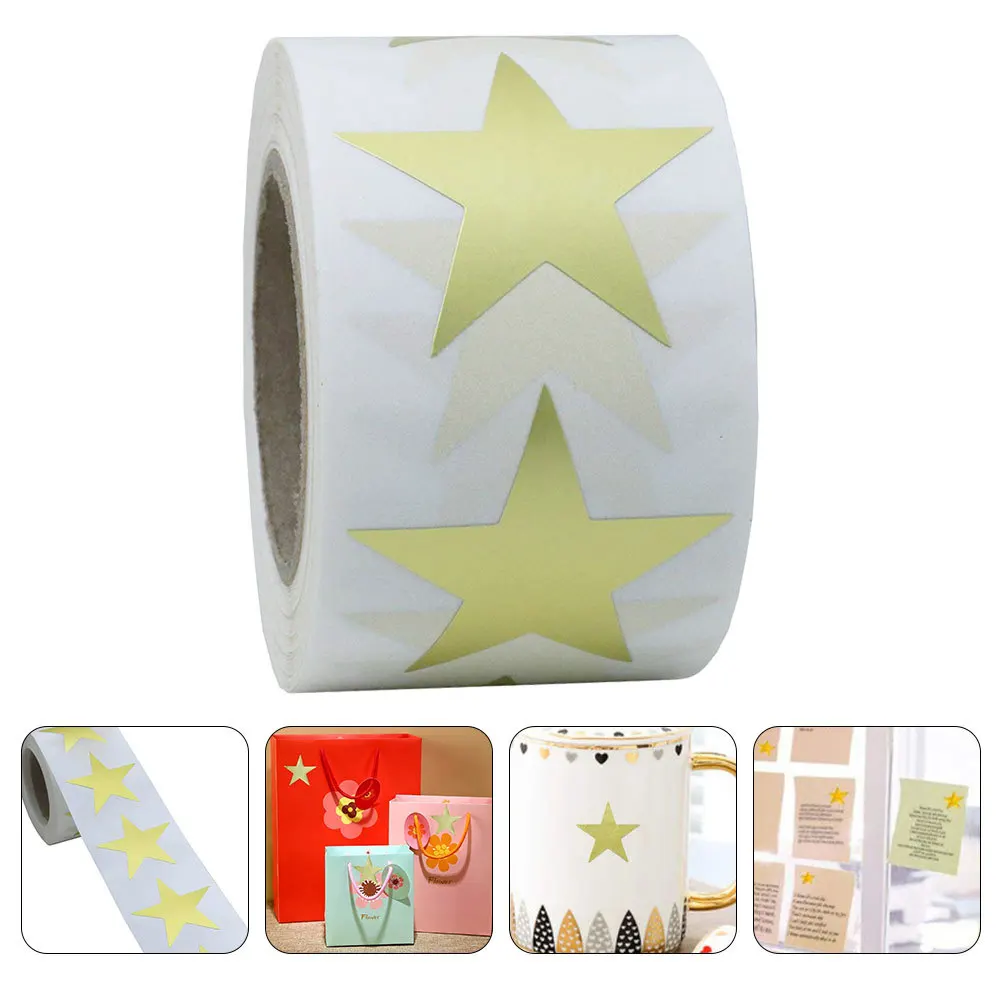 

Reward Stickers Golden Pentagram Paper Labels Mini Decorative Kids Students Star Shaped Adhesive Stationery Kindergarten