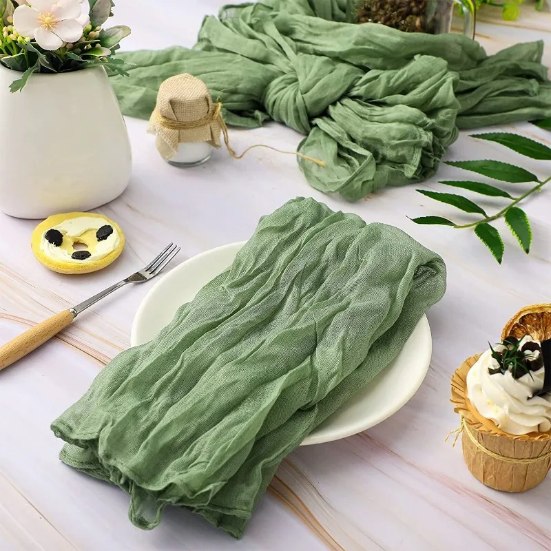 Wholesale 6PCS Set 50X50CM Bohemian Style Wrinkled Cloth Wedding Party Table Decoration Napkin Mat Photography Background Cloth