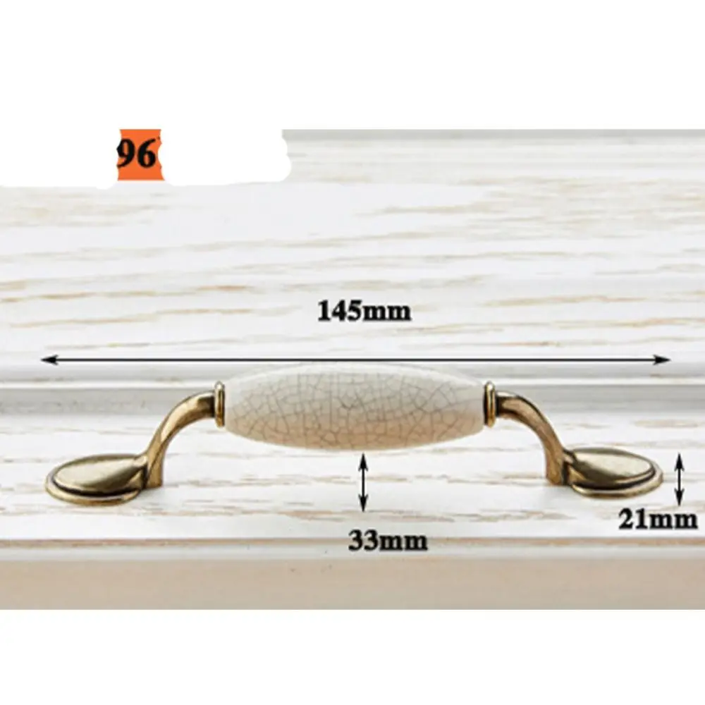 

Zinc Alloy Ceramic Cabinet Handles White Antique Drawer Knobs Bronze Crack Design Vintage Knobs Drawer Pulls Closet Dresser
