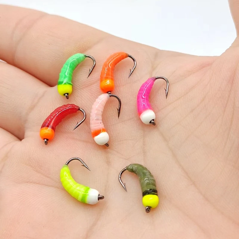 Luminous Tungsten Bead Head Nymph Scud Bug Worm Fly Barbed Caddis Larvae Insect Baits Fast Sinking Trout Fishing Lures