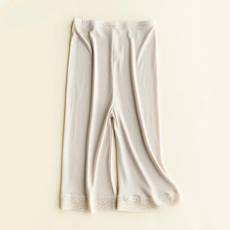 Pantacourt en dentelle pour femmes, 50% soie 50% Viscose, longueur 20 \