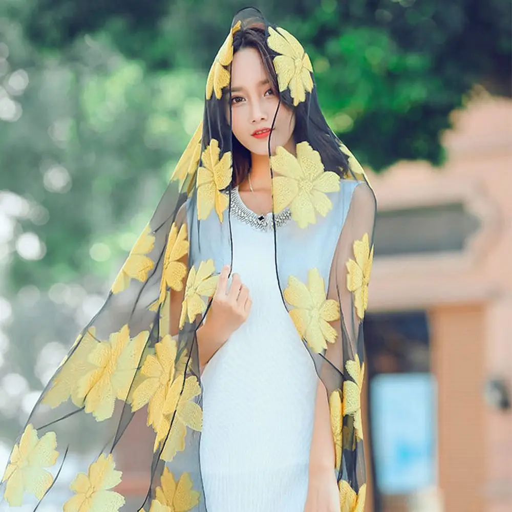 Summer Lightweight Silk Scarf Soft Breathable Sheer Wrap Organza Gauze Bandana Women