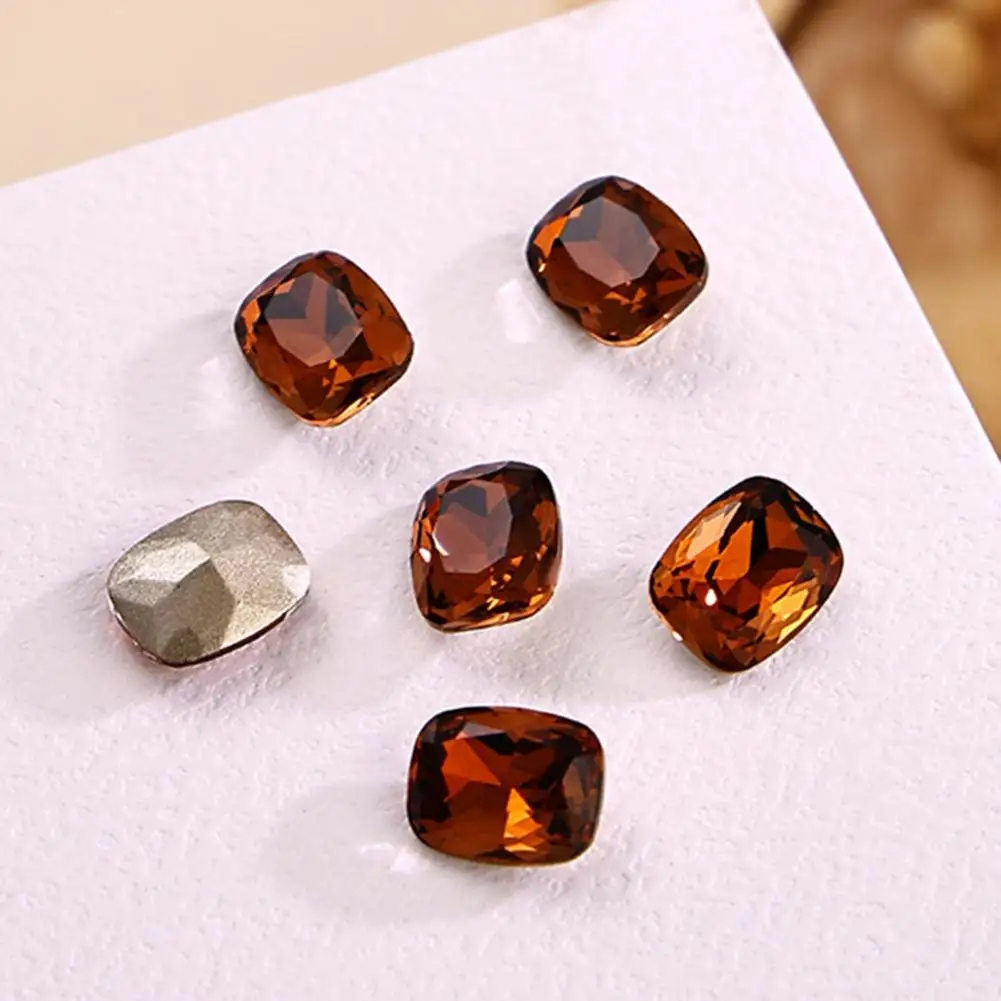 5Pcs Super Flash Coffee Rhinestone Durable Beautiful Brown Faux Crystal Rhinestones For Stunning Nails