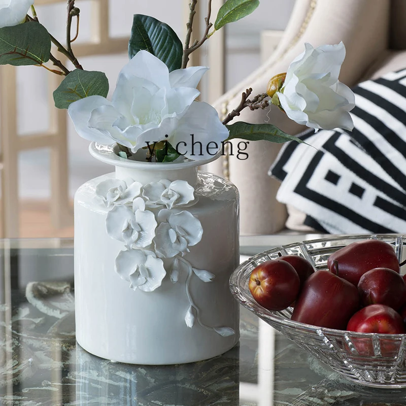 

ZYA simple hand-squeezed flower ceramic vase, living room flower arrangement, desktop decoration ornament