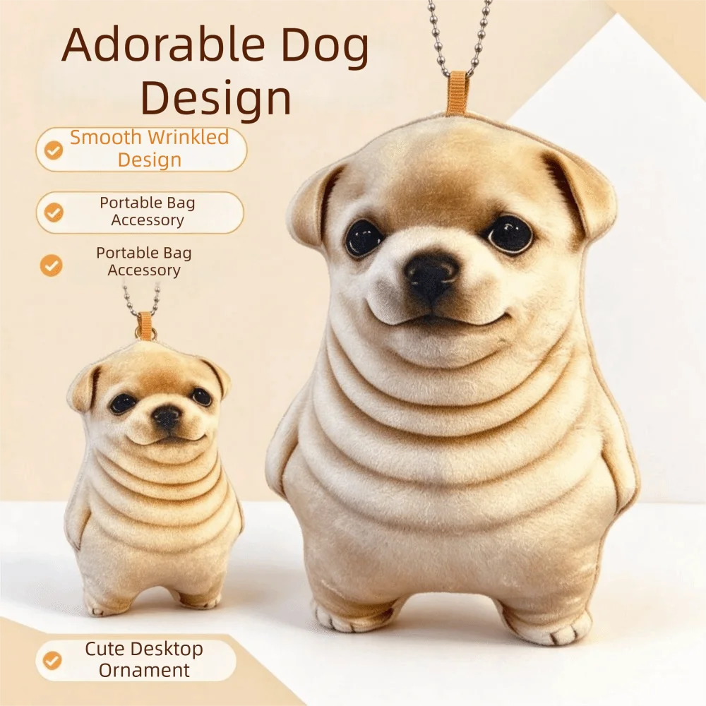 Creative 3D Printing Fat Dog Plush Toy Simulation Stuffed Animal Dog Plush Pillow Abstract Doll Cartoon Dog Cushion Kids Toy