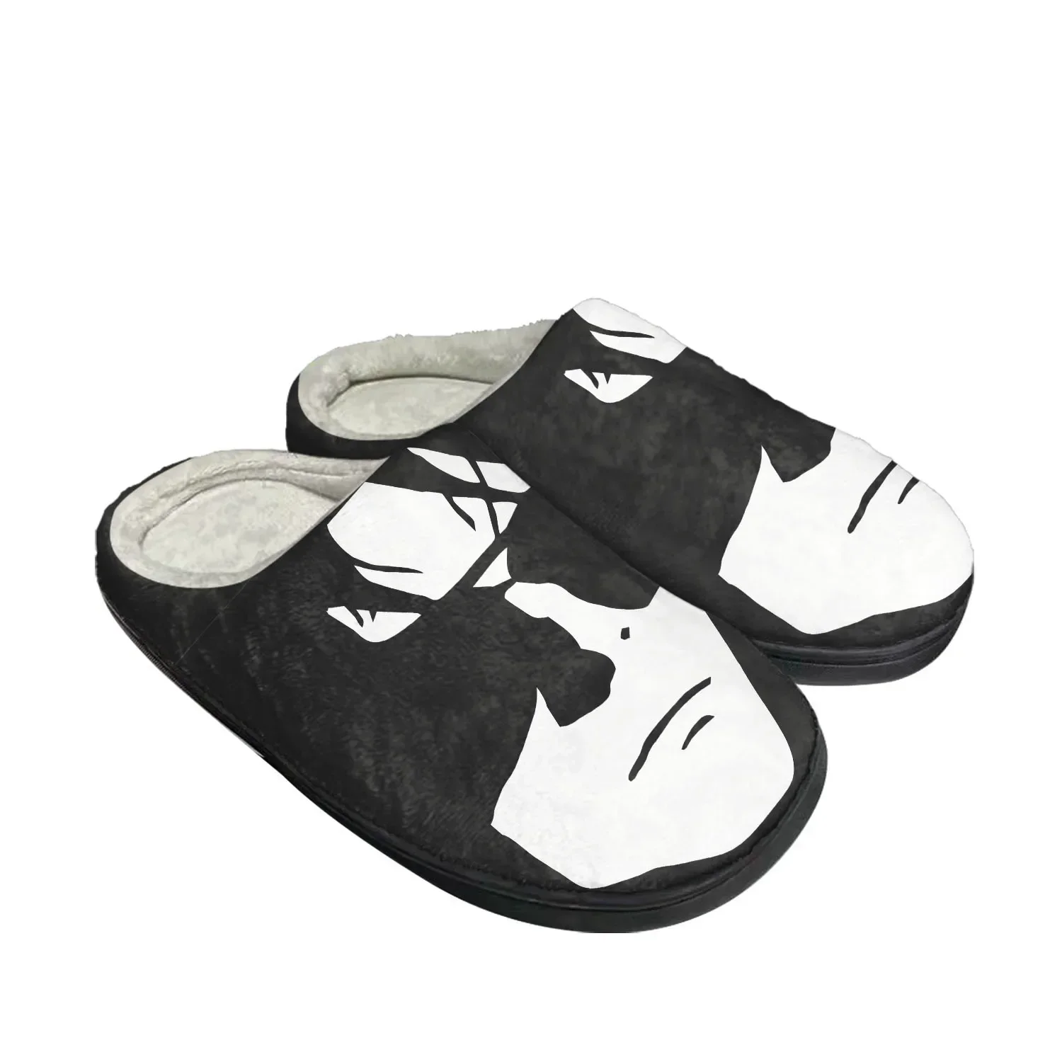 Mercy rock band andrew eldritch casa algodão chinelos personalizados das mulheres dos homens sandálias de pelúcia quarto manter sapato quente chinelo térmico