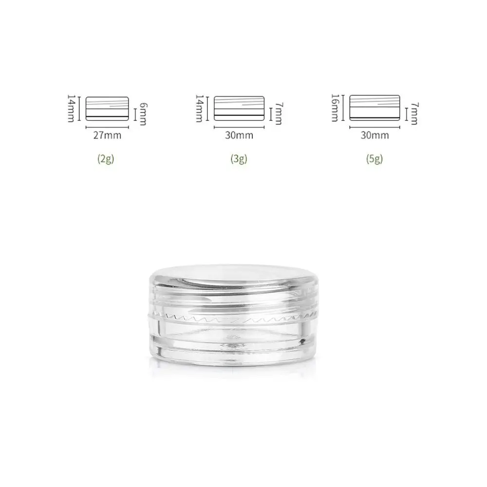 Travel Tool Mini Cream Jar Portable Transparent Cosmetic Bottles Refillable Clear Can Tin for Nail Polish Skincare