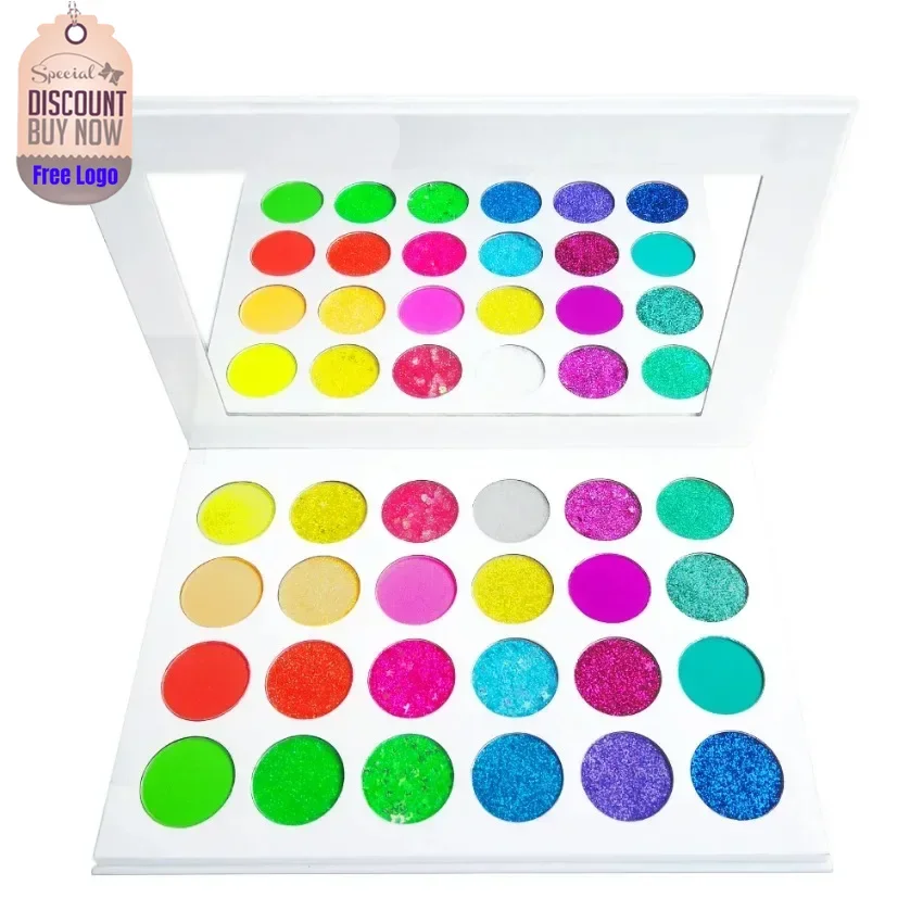 Custom 24colors Glitter Eyeshadow Palette Professional Waterproof Matte Pigmented Long Lasting Eyes Beauty Makeup Plate Bulk