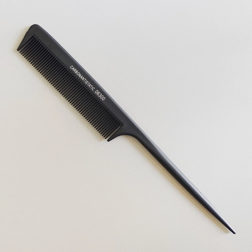 Pente de Cabelo Profissional de Aço Carbono com Cabo Fino para Salão de Beleza e Estilização