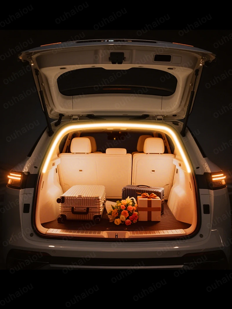 For EXEED RX 2025 Omoda 9 Trunk Light Modification Light Atmosphere Lights White Warm White Rear Trunk LED Light Bar