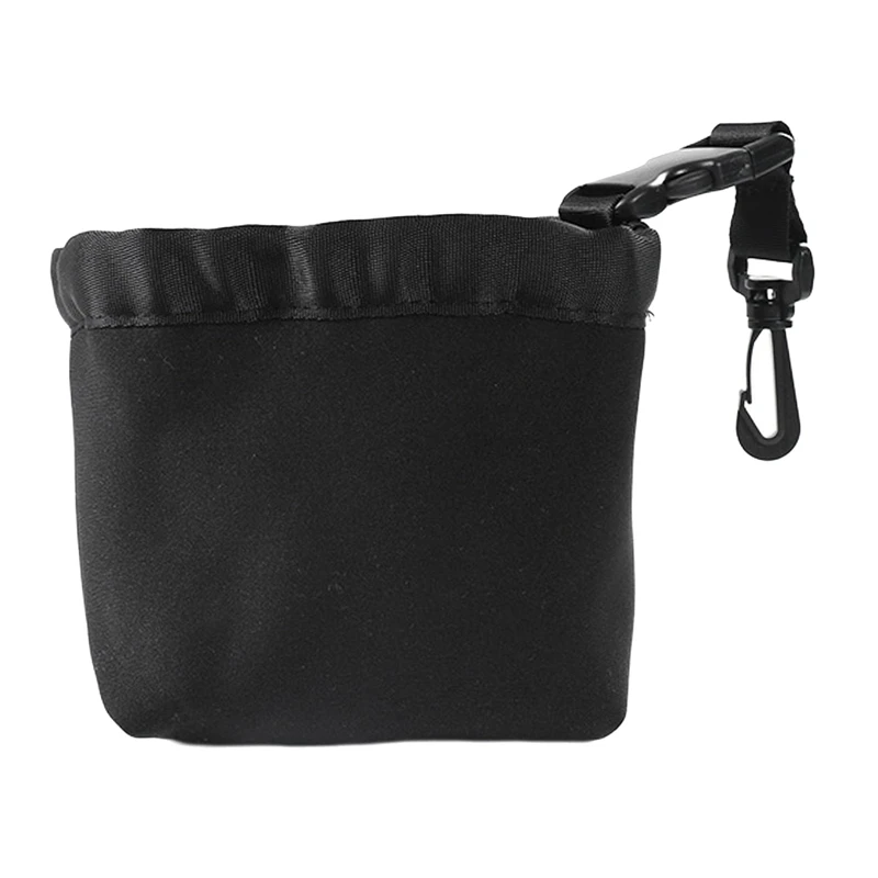 1 Pcs Golf Ball Cleaning Bag Golf Ball Bag Golf Ball Wiping With Clip Golf Accessory ,Black