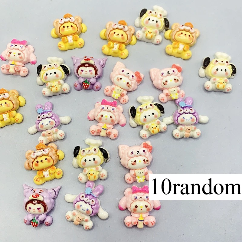 Miniso الكرتون سانريو الراتنج الملحقات كريم الغراء قضية الهاتف المحمول الملحقات مشبك شعر الملحقات ثقب الأحذية اليدوية DIY بها بنفسك