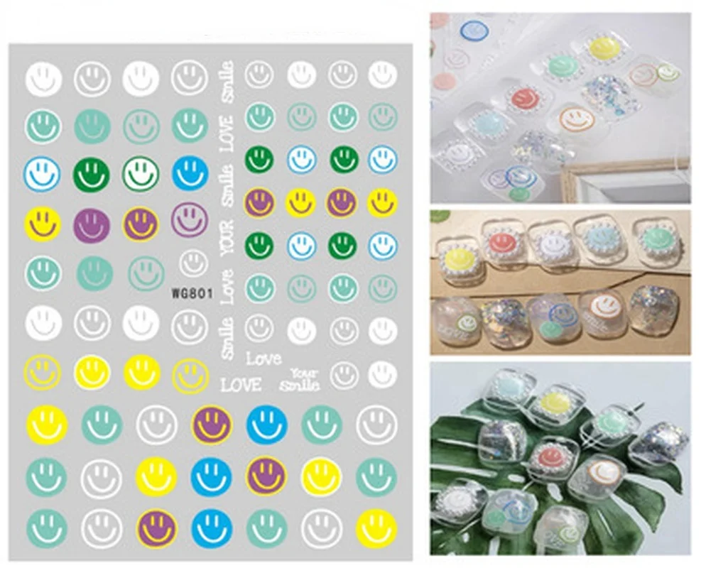 Adesivo per unghie Serpente Drago Farfalla Smiley Amore Sole Fiore Decalcomanie Art Tattoo Slider Trasferimento dell'acqua Lettera Unghie Decorazione artistica