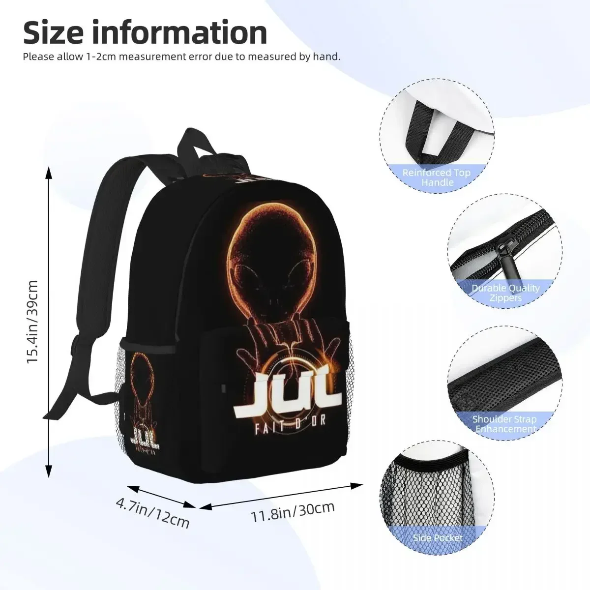 Jul French Rapper Backpack Hot Sale Daypack Large Capacity Boys Girls BookBag Shoulder Bags for Men Women Children School Bag