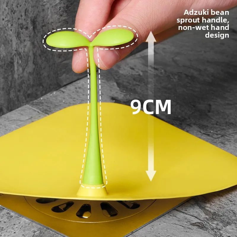 Adorable Sprout Silicone Floor Drain Cover: Odor & Insect Proof Seal for Bathroom and Kitchen