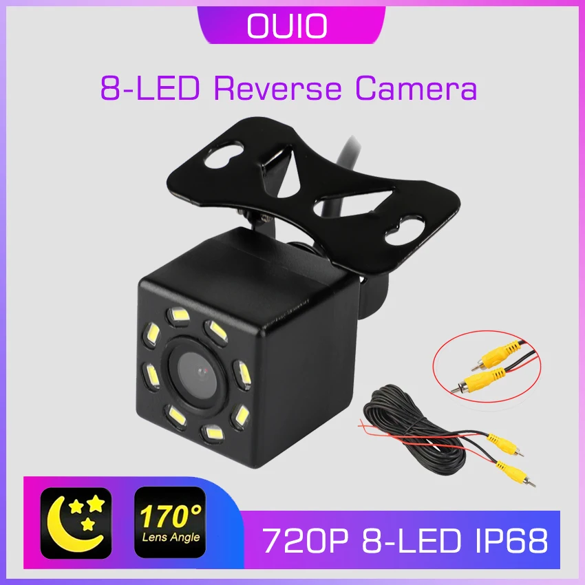 Andoid radio multimedia player Car Rear View Camera 8 LED Night Vision Reversing Auto Parking Monitor CCD Waterproof HD Video