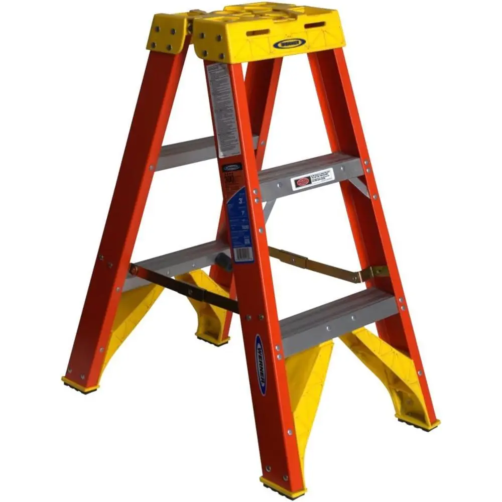 

3-Step Fiberglass Ladder - 300 lb. Load Capacity, Type IA Duty Rating T6203