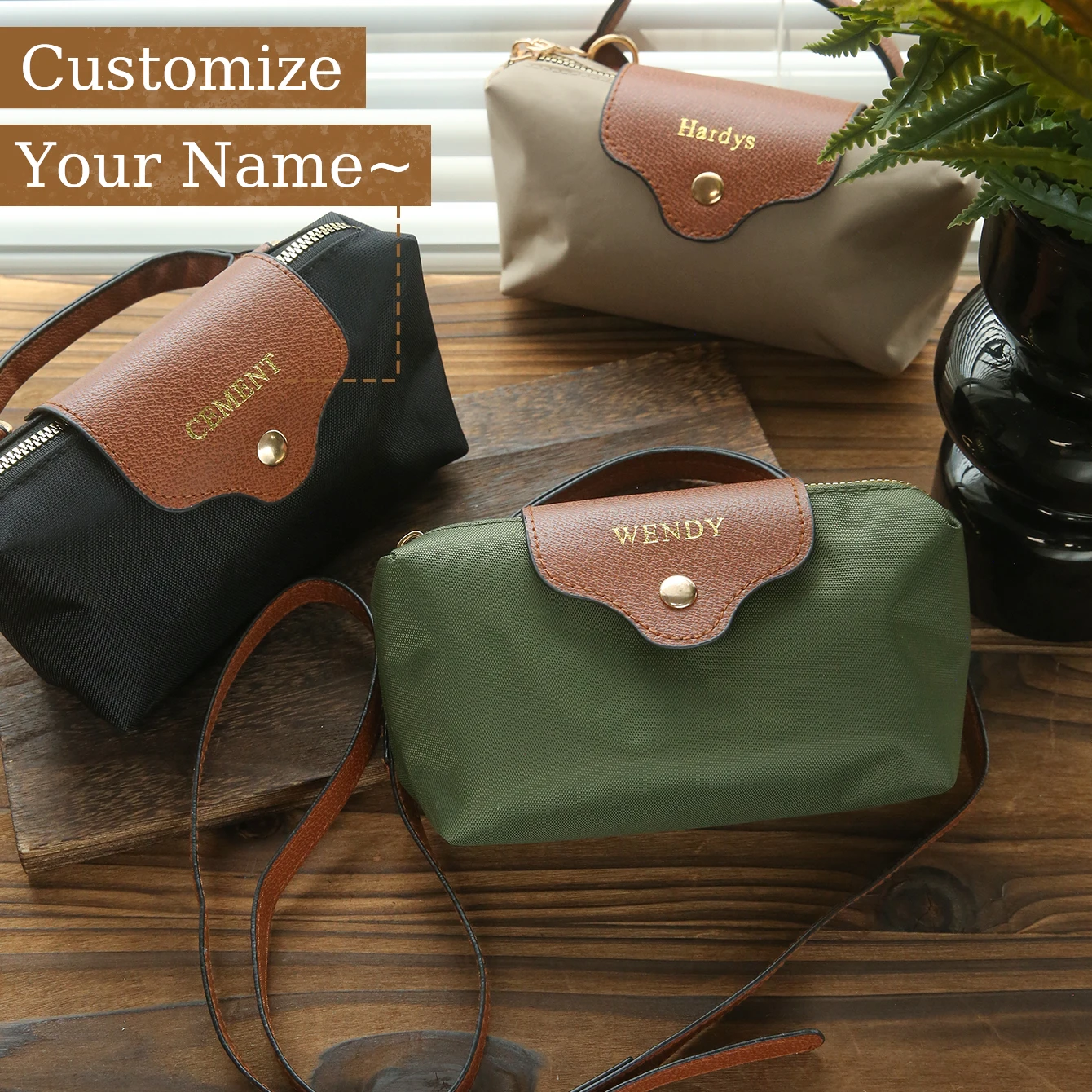 Personalisierte Mini-Umhängetaschen für Damen, maßgeschneiderte Handtaschen, schicke, leichte Taschen mit verstellbarem Trageriemen