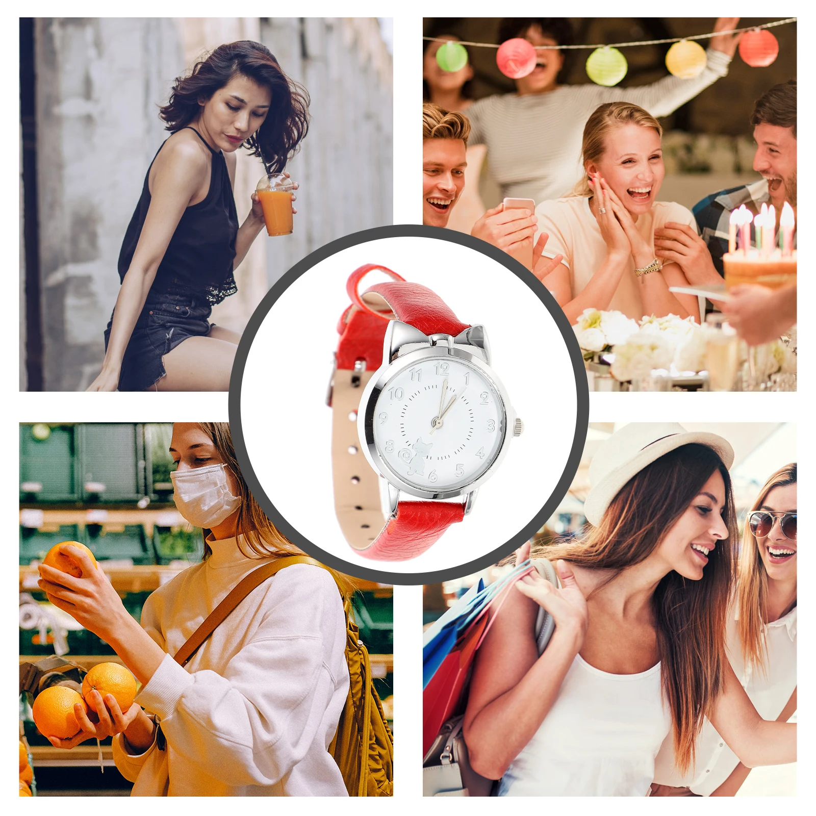 Cute Cat Design Women Elegant Delicate Wrist Watch Lightweight High-End Fashionable Female Watch Decor Exquisite Classic Leisure