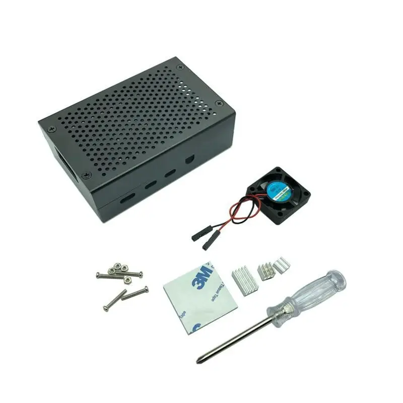 Raspberry Pi4Substitute Shell Aluminum Alloy Metal4b+Shell+Raspberry Pi4Chassis Cooling Box Accessories