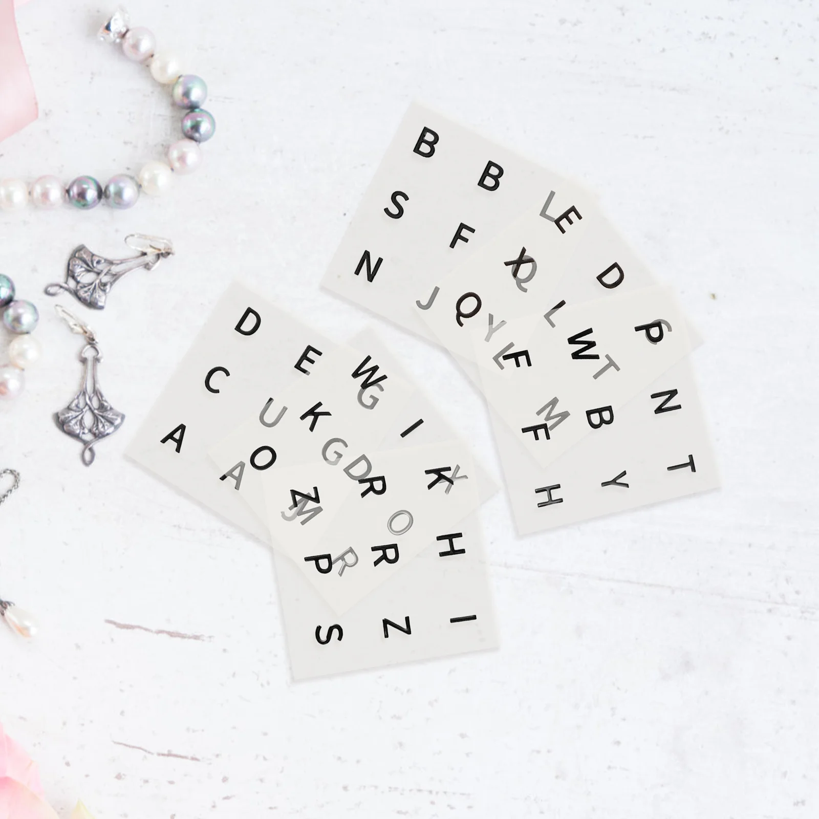 6 folhas de letras em inglês quebra-cabeça cubo adesivos convexo grande impressão decalques para idosos de baixa visão acessível cubo acessórios