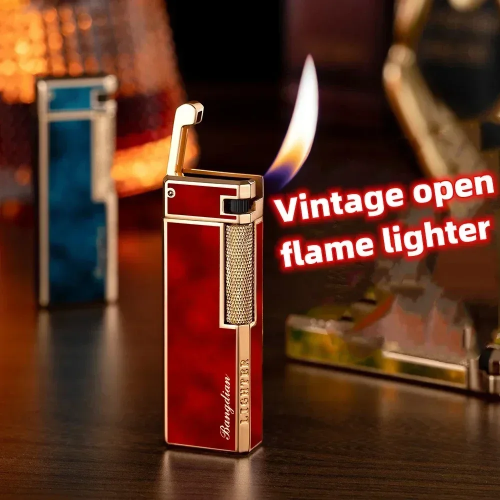 

Personalized And Creative Grinding Wheel Side Ignition Butane Gas Men's Vintage High-quality Metal Lighter Birthday Gift