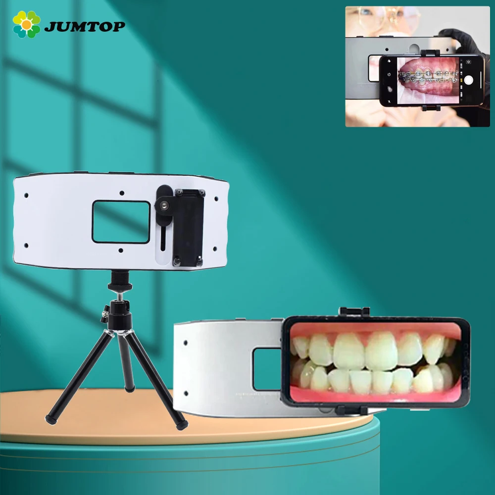 JUMTOP Dentist Photo LED Light, Brightness Adjustment Oral Filling Twin Flash Light Mobile Phone Dental Photography Equipment