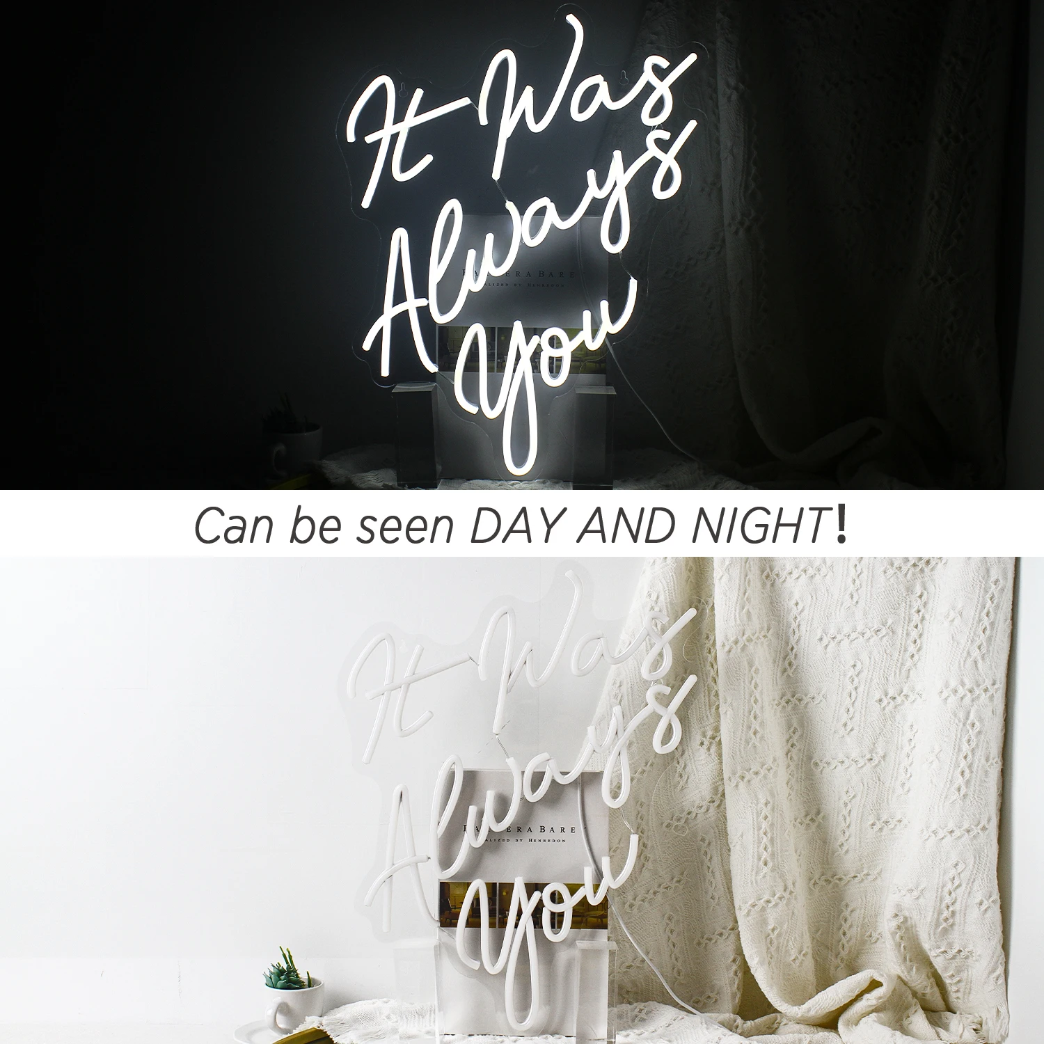 Wanxing It was Always you Neon Sign LED for Bachelorette Party Engagement Birthday Favors, Wedding Gift LED Tube for Wall Decor