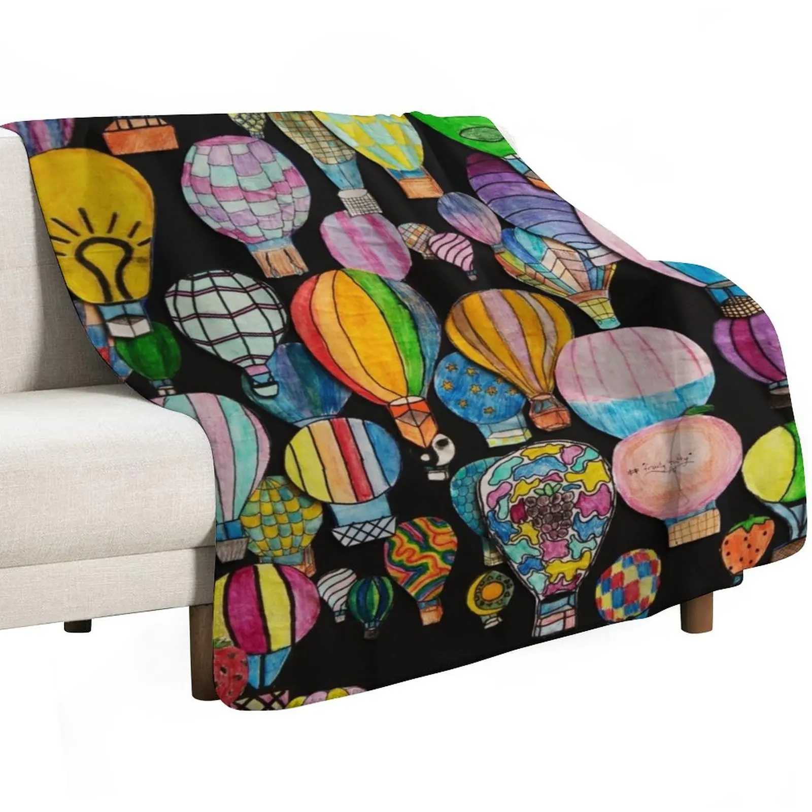 HHPS Art Show, Class 6E Watercolour: Aim High Throw Blanket Fashion Sofas Flannels Travel Plush Multi-Purpose Blankets