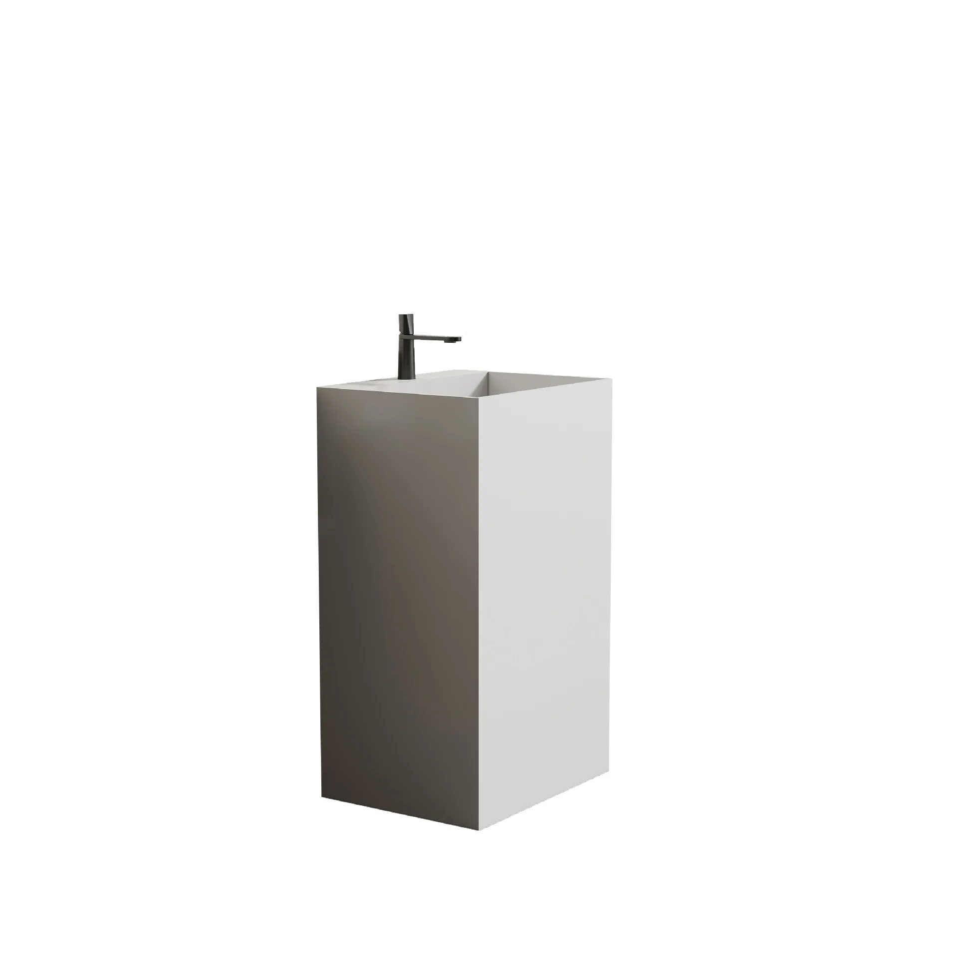 

Modern simple integrated column basin Floor-to-ceiling wash basin Artificial stone pillar basin