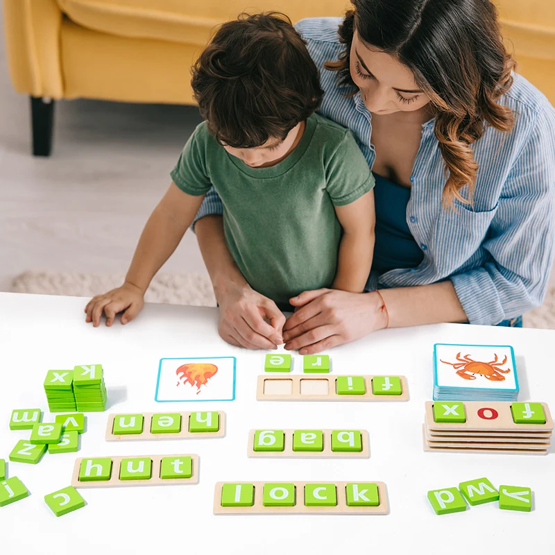 Montessori Toys Early Learning Spell Word Letter Matching Puzzle Games Fine Motor Training Educational Toys For Children Gifts