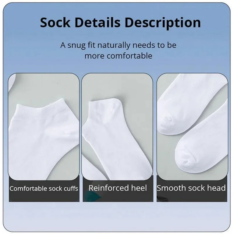 10/20/50/100 Pairs White Socks For Women Men Non-slip No-show Ankle Socks Casual Breathable Socks Invisible Low Cut Socks