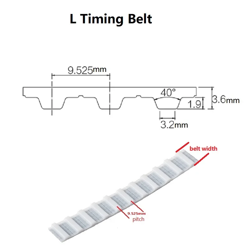 L Tooth Belt Polyurethane Transmission Conveyor Timing Belt Open Ended With Steel Cord Width 6/10/15/20/25/30mm