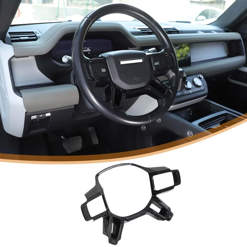 

For Land Rover Defender 2020+car interior modification steering wheel frame ABS black/sub black/carbon fiber pattern(Mech model)