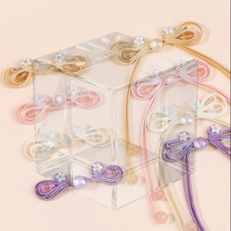 Chinese Style Handmade Crystal Fabric Buttons For Cheongsam, Traditional Chinese Clothing, Formal Wear Accessories