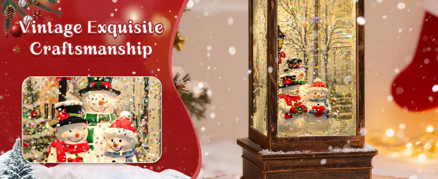 Создайте винтажный фонарь «Снежный глобус» с идеальной рождественской атмосферой и музыкой и освещением, двусторонняя мощность