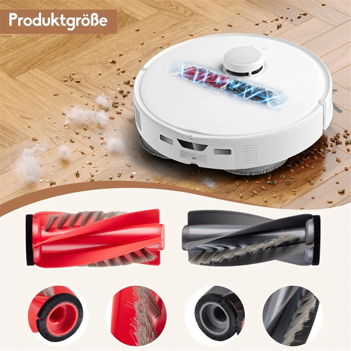 Szczotka główna 2025+ do robota sprzątającego Qrevo Curv, wysokiej jakości części zamienne z gumy ABS