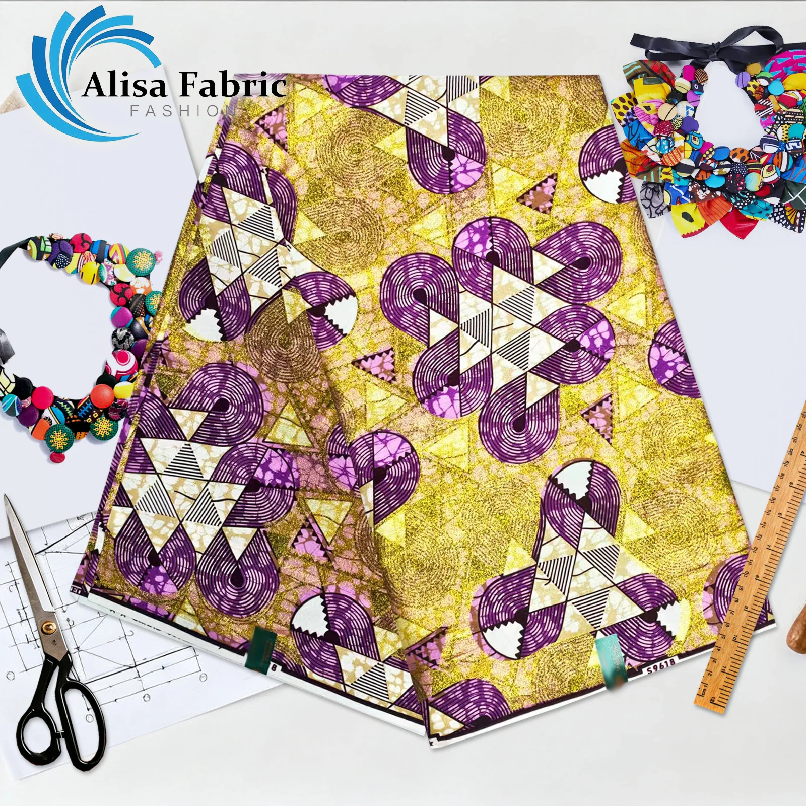 

2025 newest grand super African fabric wax 100% cotton ankara fabric 6 yards veritable wax for evening dresses