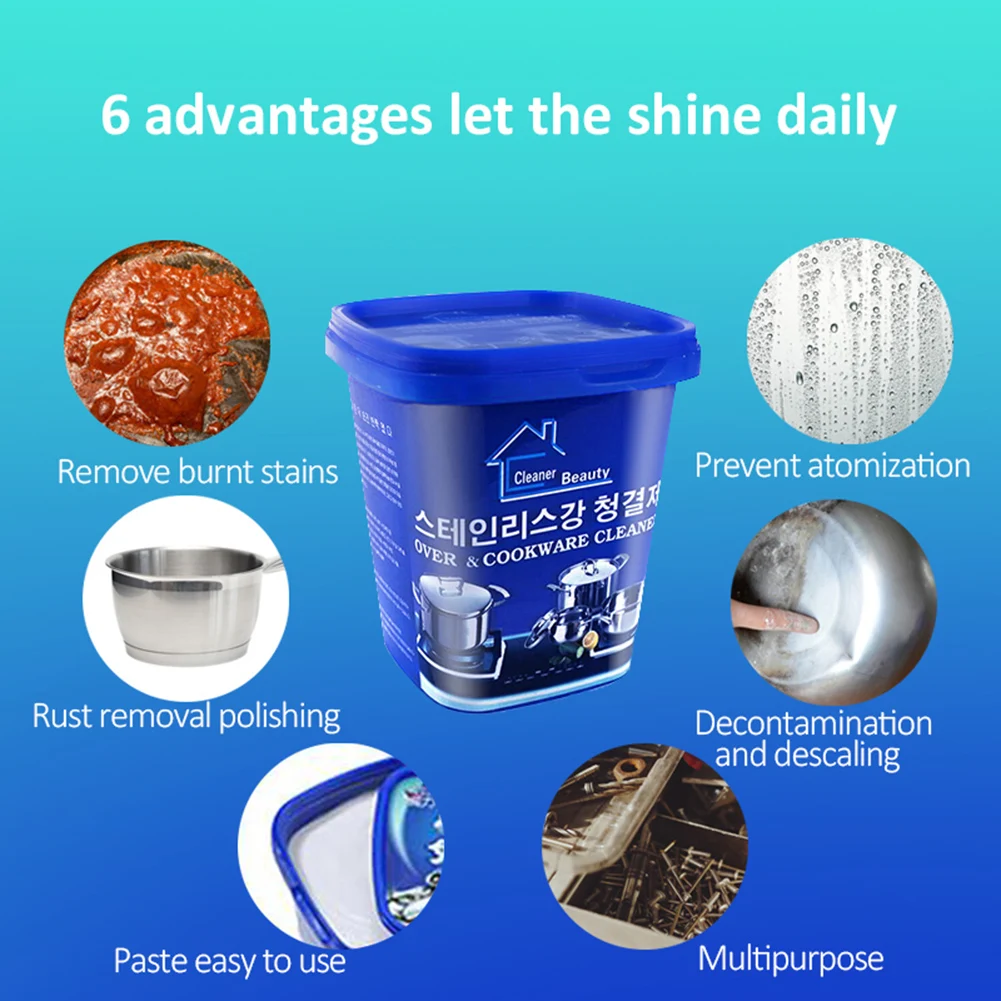 Cookware Cleaner Kitchen Washing Pot Bottom Scale Decontamination Household Stainless Steel Cleaning Paste Powerful Rust Remover