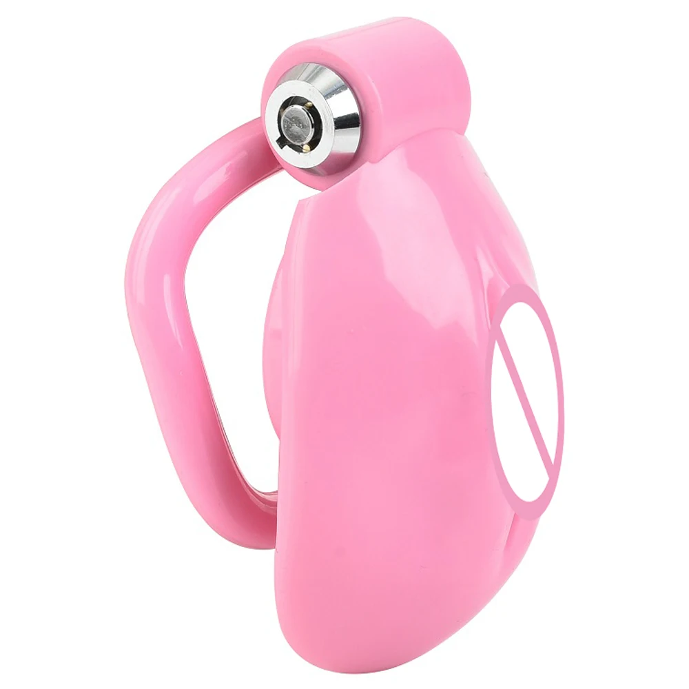 Pink Male Penis Chastity Cage Set Small Chastity Cage With 5 Cock Rings Penis Bondage Slave Man Sex Toy - Image 4