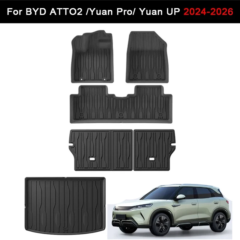 

Left-hand drive for BYD ATTO2 Yuan Pro Yuan UP 2024 2025 2026 Car Floor Mats Cargo Liner Trunk Pad TPE 3D Foot Mat Waterproof