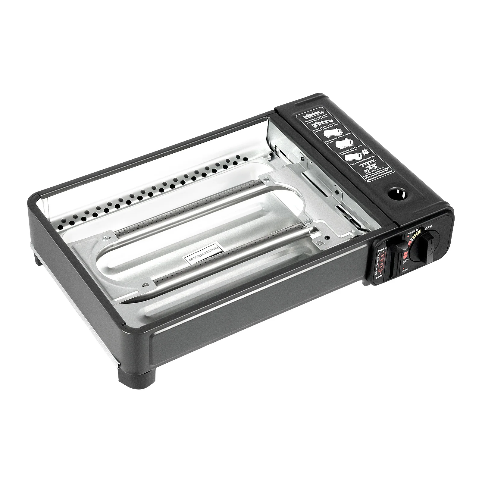 Tragbarer Butangas-Campingkocher mit Aufbewahrungstasche, Mini-Outdoor-Grillbrenner für Reisen, Wandern und Backcountry-Kochen – Detail 17