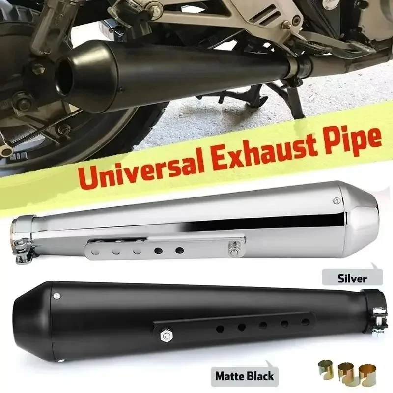 Retro Classic Electroplated Motorcycle Exhaust Muffler for CG125 SR400 CB500 VT500 CM300 CM500 Cafe Racer Modified Accessory