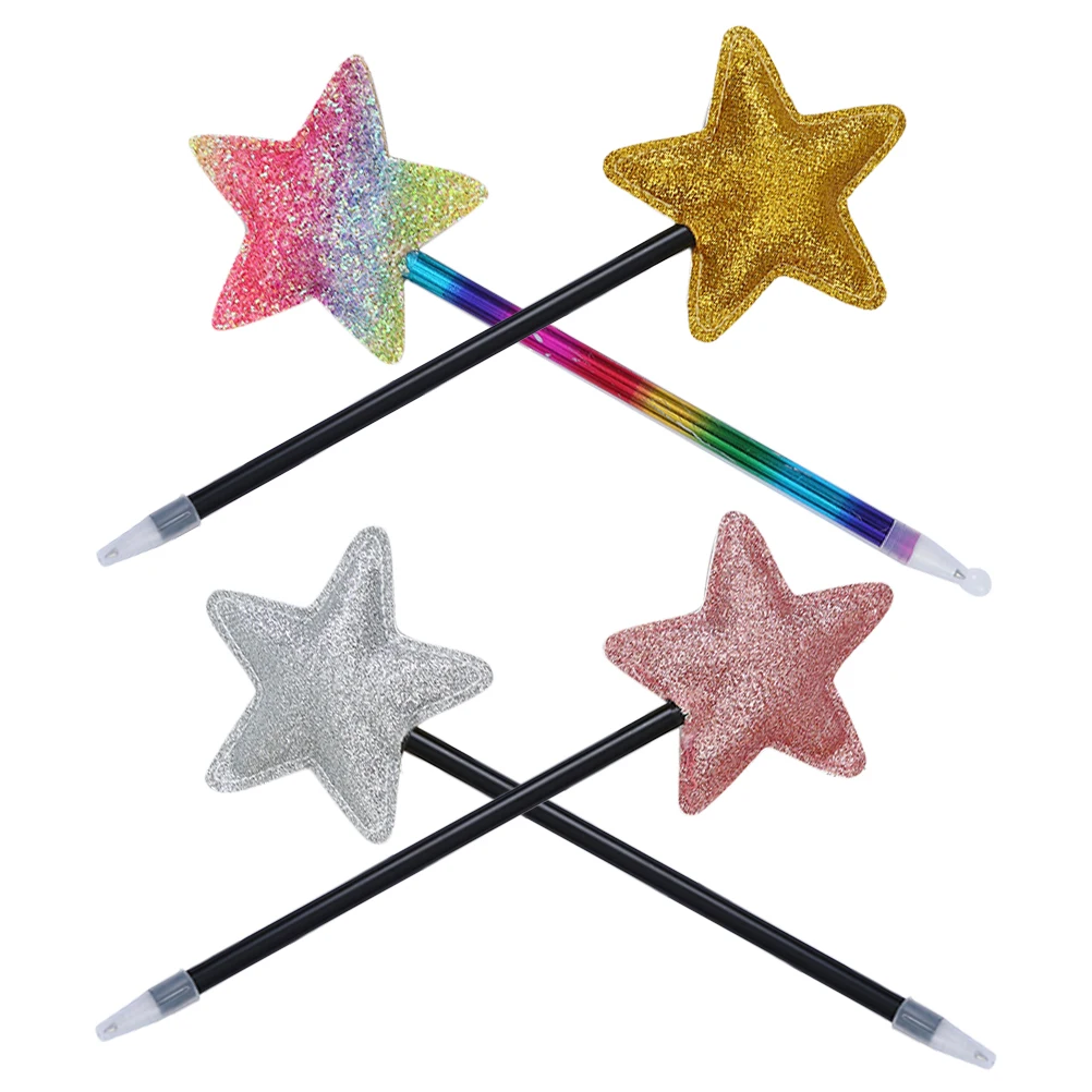 

4pcs Star Shape Ballpoint Sparkle Glitter Writing Pens For Journaling School Office Stationery Supplies Novelty Fun Pens