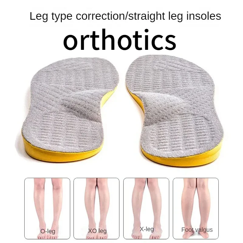 1Pair Arch Support Flat Feet Orthotic Insoles O/X Leg Correction Plantar Fasciitis Insoles for Adult and Child Foot Care