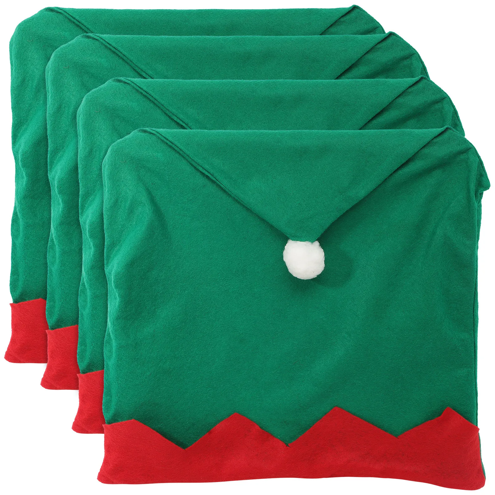 

4pcs Chair Cover Christmas Printed Seat Slipcover Dining Chair Protector Holiday Party Decor Machine Washable Green