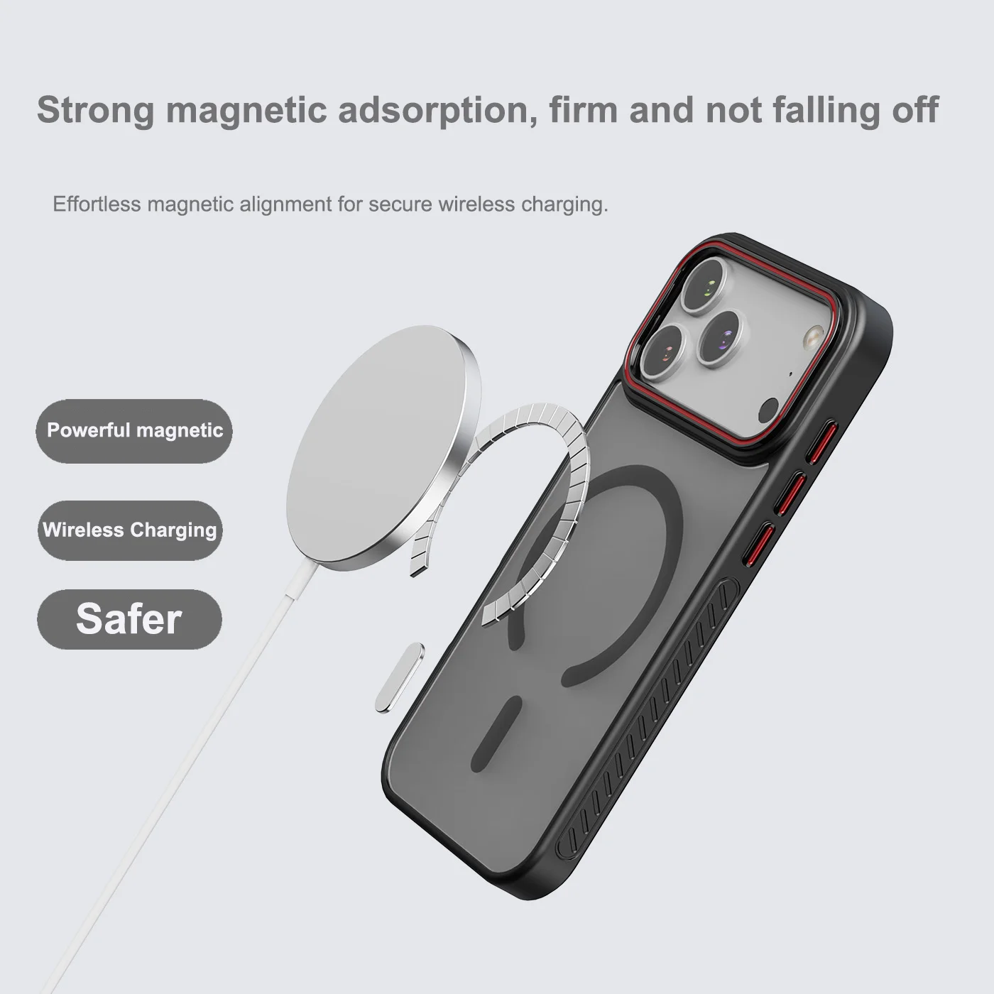 Custodia magnetica trasparente opaca di lusso per iPhone 17 16 15 14 13 Pro Max Plus 17Air Magsafe Custodia protettiva per ricarica wireless